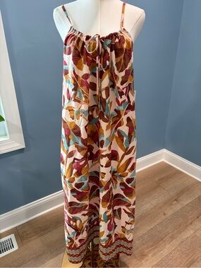 Emma & Michele Tropical Leaf Print Midi Dress NWT Size Medium